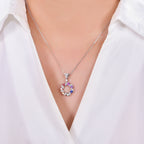 Rainbow Donut Necklace — Round Lab-Grown Coloured Gemstones & Moissanite Accents (0.52ct)