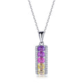 Faceted Lab-Grown Coloured Gemstone Necklace — Moissanite Accents (0.13ct)