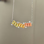 Meet The Rainbow Necklace — Emerald-Cut Lab-Grown Coloured Gemstones & Moissanite Accents (3.15ct)