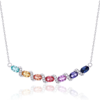 Rainbow Vine Necklace — Lab-Grown Coloured Gemstones & Moissanite Accents (4.11ct)