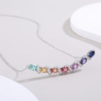 Rainbow Vine Necklace — Lab-Grown Coloured Gemstones & Moissanite Accents (4.11ct)