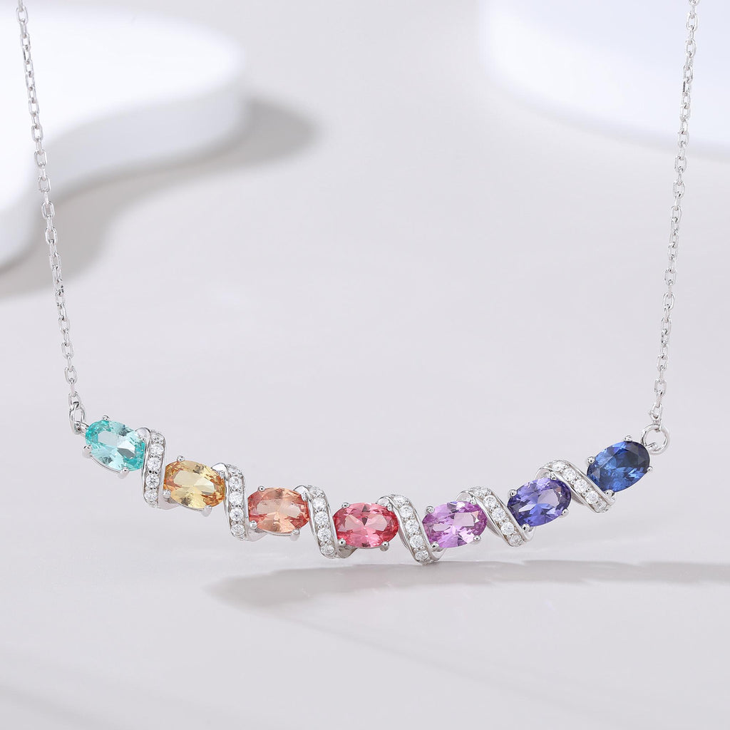 Rainbow Vine Necklace — Lab-Grown Coloured Gemstones & Moissanite Accents (4.11ct)
