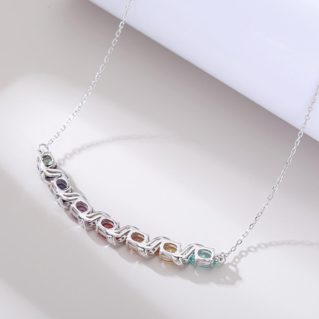 Rainbow Vine Necklace — Lab-Grown Coloured Gemstones & Moissanite Accents (4.11ct)
