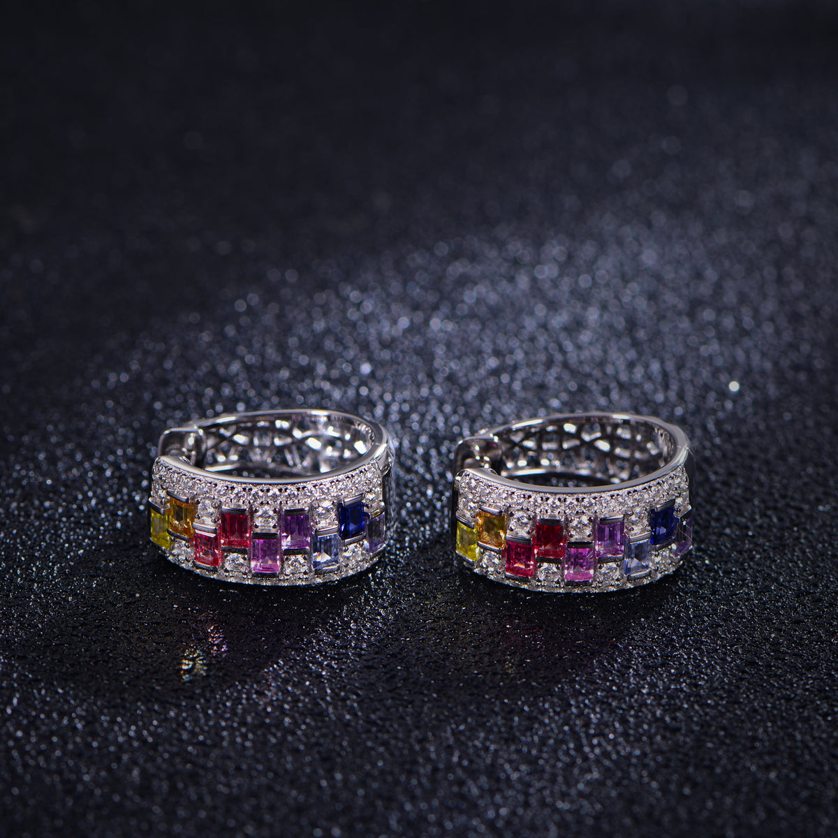Rainbow Moissanite Stud Earrings · 0.55ct