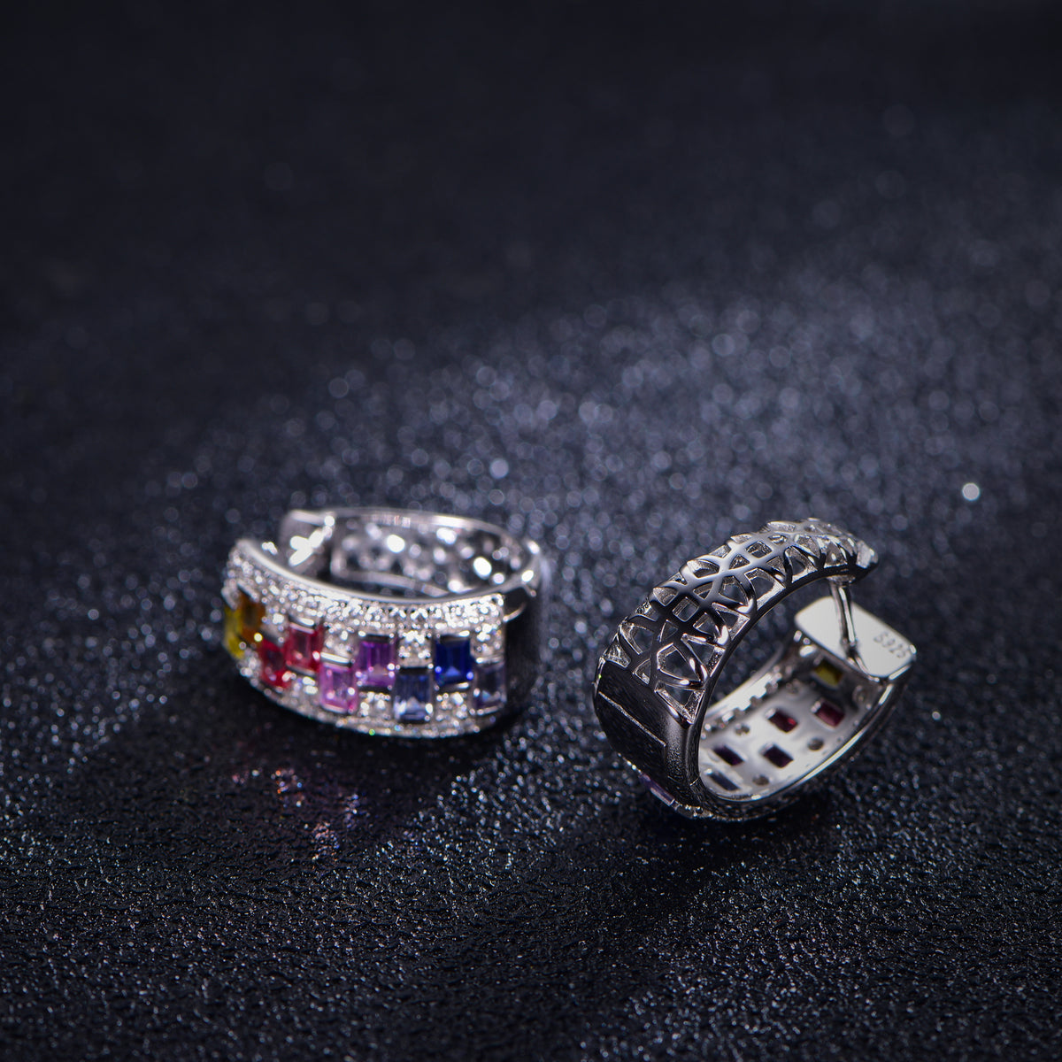 Rainbow Moissanite Stud Earrings · 0.55ct