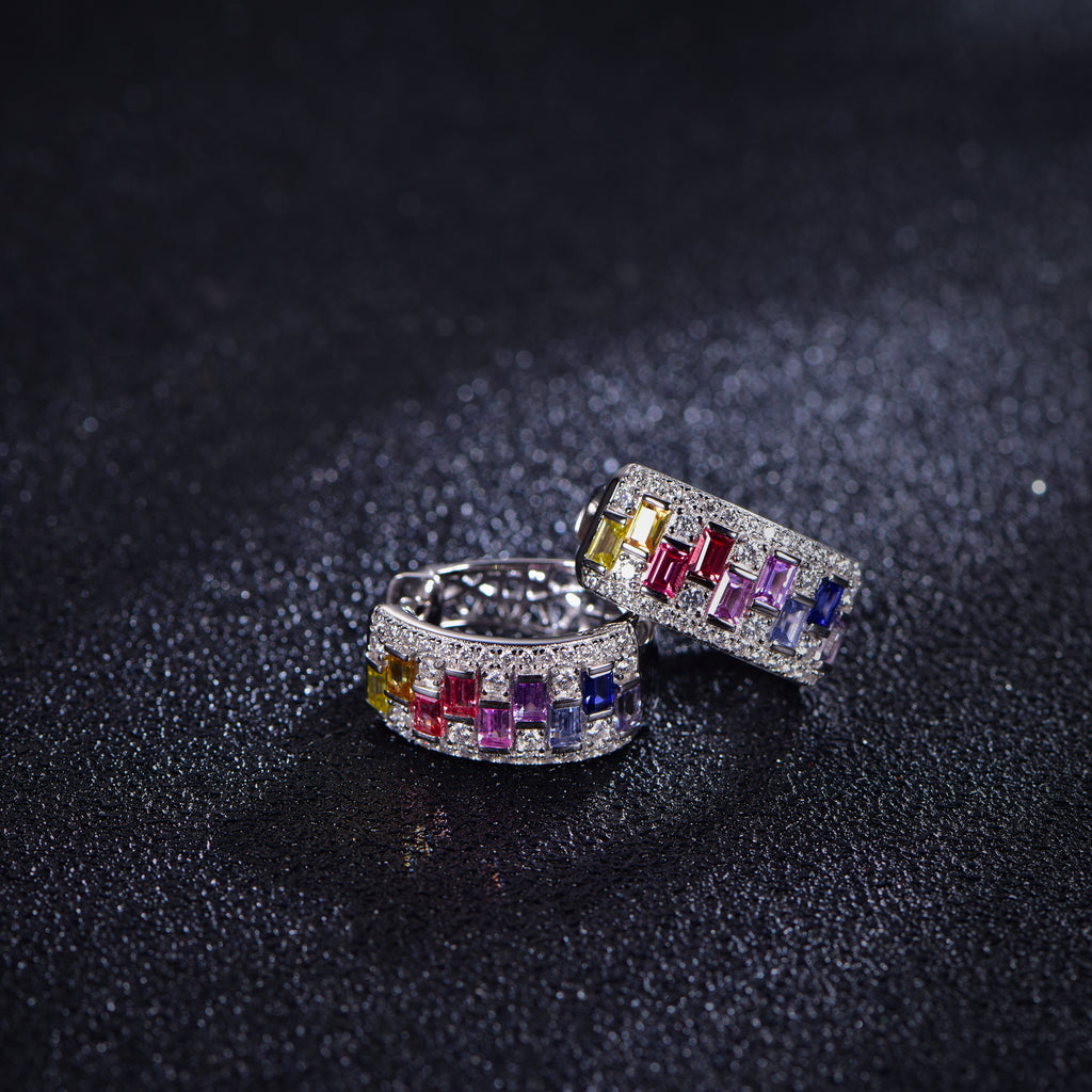 Rainbow Moissanite Stud Earrings · 0.55ct