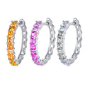 Rainbow Moissanite Huggie Hoop Earrings · 0.55ct