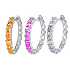 Rainbow Moissanite Huggie Hoop Earrings · 0.55ct