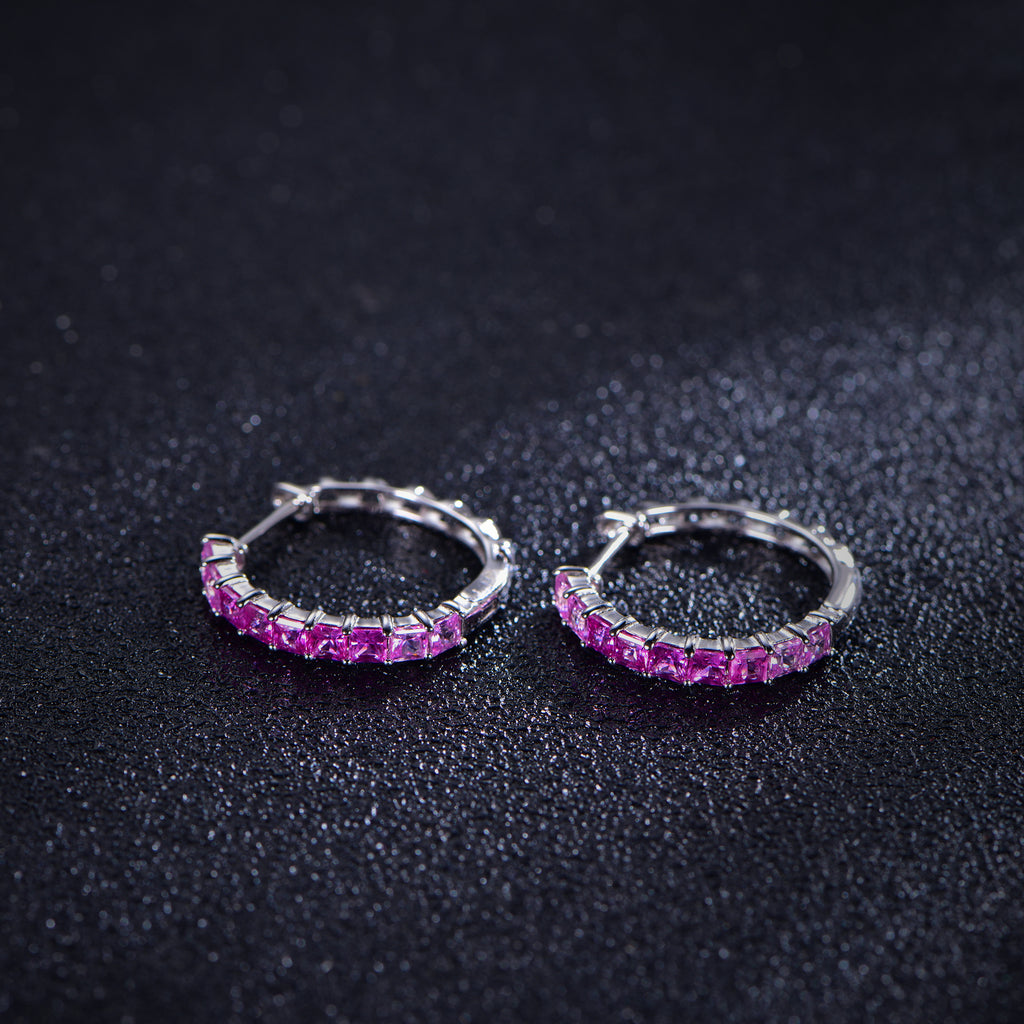 Rainbow Moissanite Huggie Hoop Earrings · 0.55ct