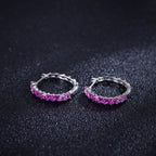 Rainbow Moissanite Huggie Hoop Earrings · 0.55ct