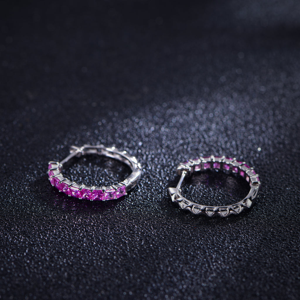 Rainbow Moissanite Huggie Hoop Earrings · 0.55ct