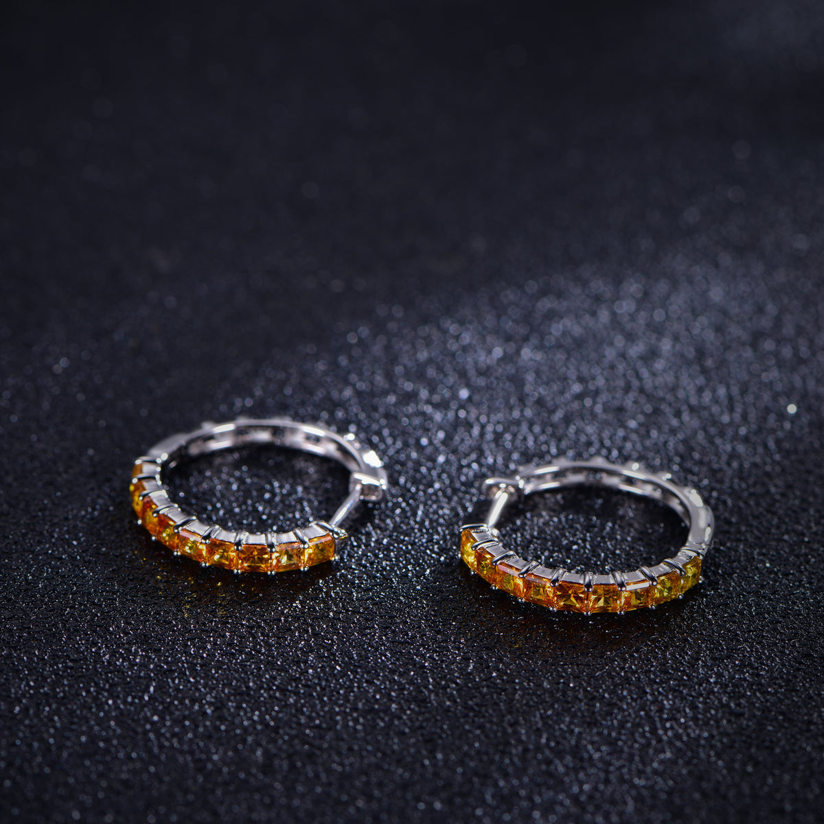 Rainbow Moissanite Huggie Hoop Earrings · 0.55ct