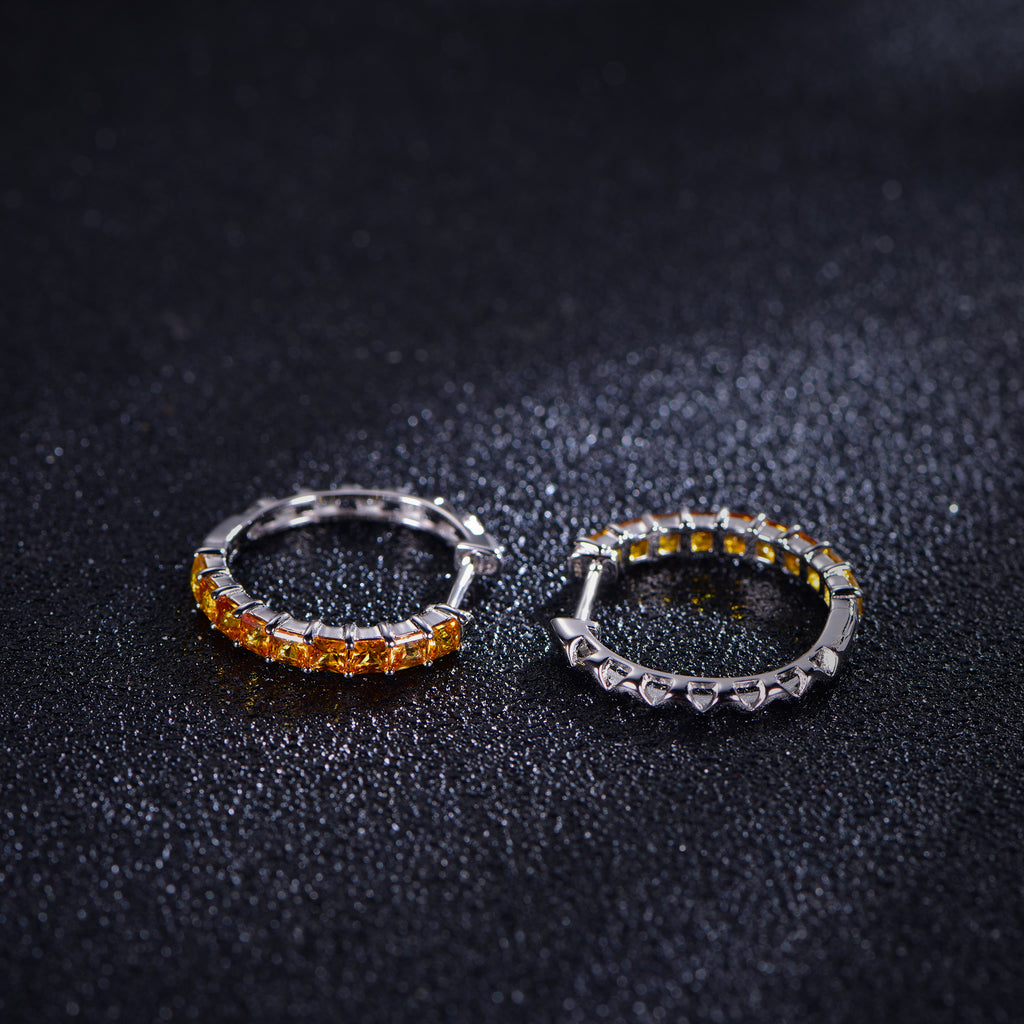 Rainbow Moissanite Huggie Hoop Earrings · 0.55ct