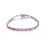 2mm 18K White Gold Coloured Gemstone Rainbow Bracelet 2.0mm / Stone