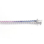 2mm 18K White Gold Coloured Gemstone Rainbow Bracelet 2.0mm / Stone