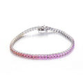 3mm 18K White Gold Coloured Gemstone Rainbow Bracelet 3mm / Stone