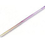 3mm 18K White Gold Coloured Gemstone Rainbow Bracelet 3mm / Stone