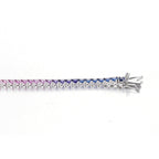 3mm 18K White Gold Coloured Gemstone Rainbow Bracelet 3mm / Stone
