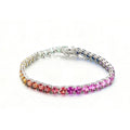 5mm 18K White Gold Coloured Gemstone Rainbow Bracelet 5mm / Stone