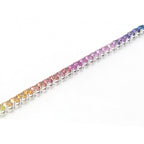 5mm 18K White Gold Coloured Gemstone Rainbow Bracelet 5mm / Stone