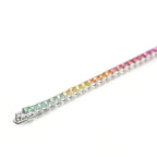5mm 18K White Gold Coloured Gemstone Rainbow Bracelet 5mm / Stone