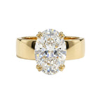 18K Gold Egg-Shape Moissanite Rock Style Women's Ring – 12×8mm / 4.5ct
