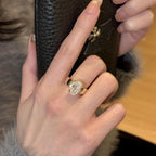 18K Gold Egg-Shape Moissanite Rock Style Women's Ring – 12×8mm / 4.5ct