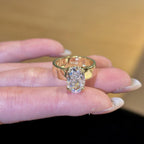 18K Gold Egg-Shape Moissanite Rock Style Women's Ring – 12×8mm / 4.5ct