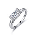 18K White Gold Radiant Cut Moissanite Halo Ring — 1.15ct