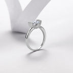 18K White Gold Radiant Cut Moissanite Halo Ring — 1.15ct