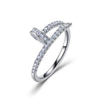18K Gold Full Pavé Moissanite Nail Ring