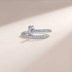 18K Gold Full Pavé Moissanite Nail Ring