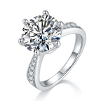 18K White Gold Moissanite Solitaire Ring 5.0ct D Color