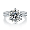 18K White Gold Moissanite Solitaire Ring 5.0ct D Color