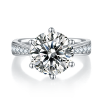 18K White Gold Moissanite Solitaire Ring 5.0ct D Color