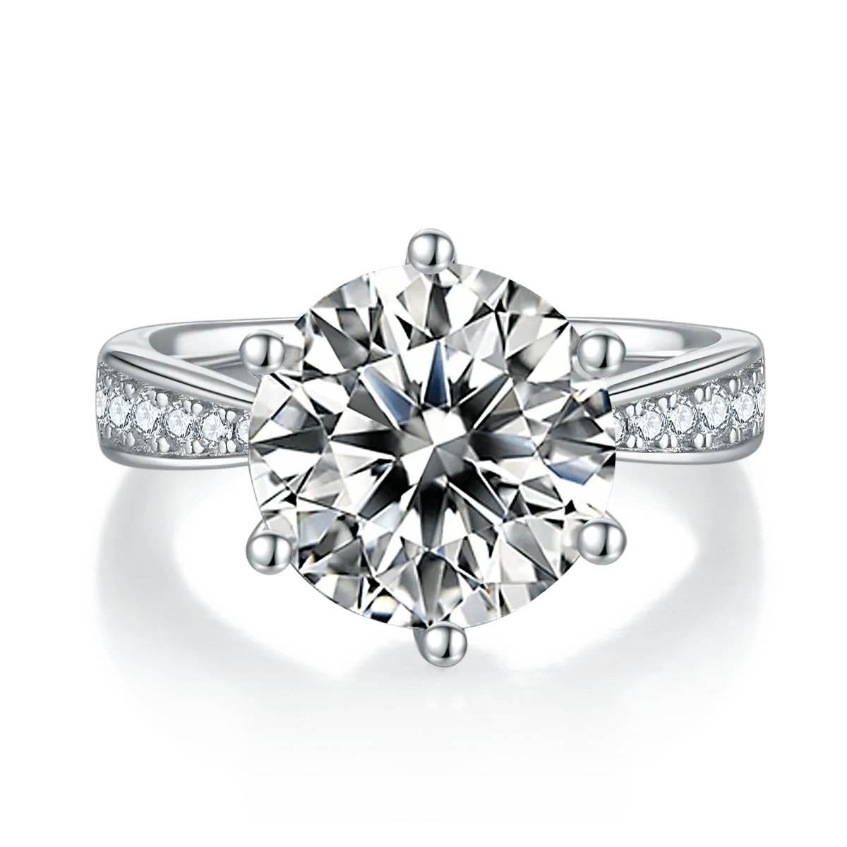 18K White Gold Moissanite Solitaire Ring 5.0ct D Color - UMI