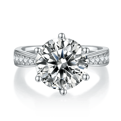 18K White Gold Moissanite Solitaire Ring 5.0ct D Color - UMI