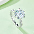 18K White Gold Moissanite Solitaire Ring 5.0ct D Color