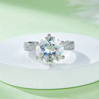 18K White Gold Moissanite Solitaire Ring 5.0ct D Color