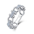 18K Gold Round Moissanite Chain Link Confession Ring 0.2ct