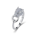 18K Gold Full Pavé Leopard Head Moissanite Ring 0.53ct