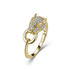 18K Gold Full Pavé Leopard Head Moissanite Ring 0.53ct