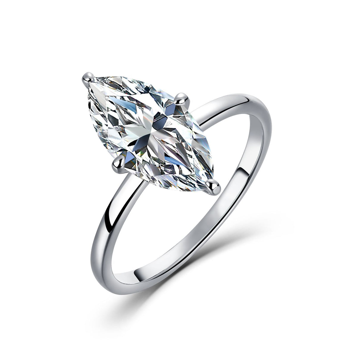 18K Gold Marquise Moissanite Ring 3.0ct | 14×7mm
