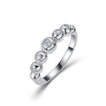 18K Gold Bubble Bead Moissanite Ring 0.18ct