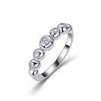 18K Gold Bubble Bead Moissanite Ring 0.18ct