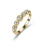 18K Gold Bubble Bead Moissanite Ring 0.18ct