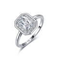18K White Gold Radiant Cut Moissanite Ring 1.3ct