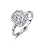 18K White Gold Radiant Cut Moissanite Ring 1.3ct