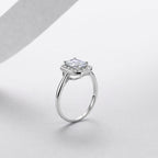 18K White Gold Radiant Cut Moissanite Ring 1.3ct