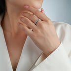 18K White Gold Vine Moissanite Ring 0.16ct